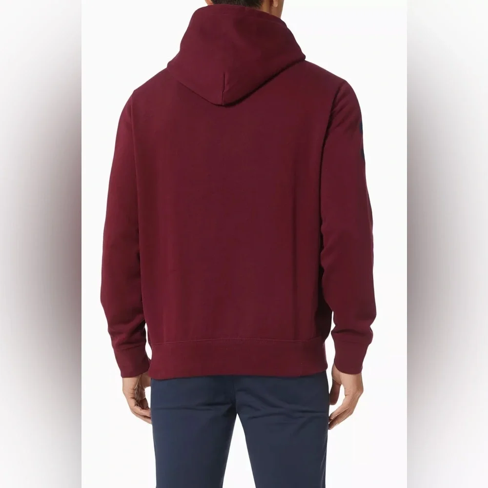 Men's Burgundy Polo Embroidered Hoodie